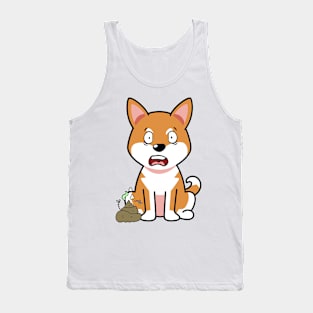 Funny orange dog smells stinky poo poo Tank Top